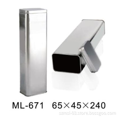 long rectangular tea tin box